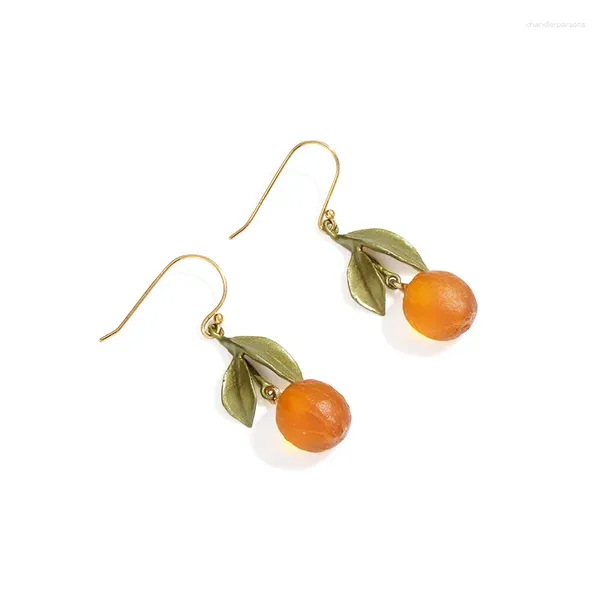 Ohrstecker Japan Korea Frühfrühling Mode Frische Natur Orange Ohrhaken Damen Nischendesign Harz Hochtemperatur-Backlack