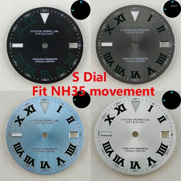 Uhrenreparatursätze NH35 S-Zifferblatt 28,5 mm römische Ziffer Geeignet für NH35/NH36/4R-Bewegungszubehör