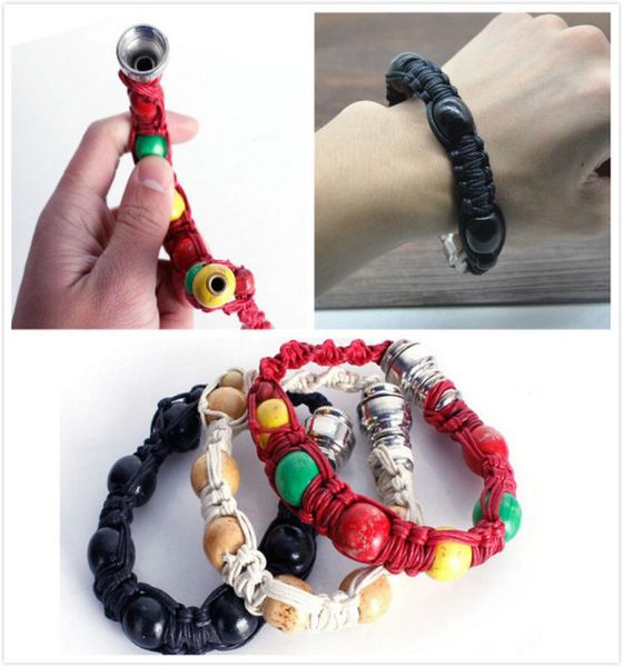 Nova pulseira de metal portátil para fumar cachimbo jamaica rasta 3 cores acessórios para fumar presente para homens e mulheres k0177330227