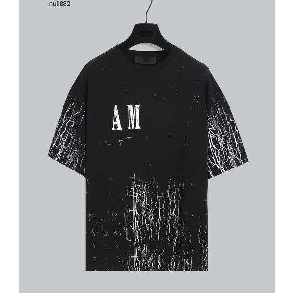 Manga AM Verão AM2 amari tinta amirl amirs Splash amiiri Homens amirly novas roupas moda T Camiseta CAMISA Curta Mens Designer Camisetas AmiRis Camiseta Masculina Moda blin