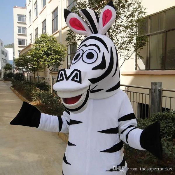 Kostüme Madagaskar Zebra Maskottchen Cartoon Tier Maskottchen Kostüme Halloween Kostüm Kostüm Erwachsene Größe Hohe Qualität Kostenloser Versand