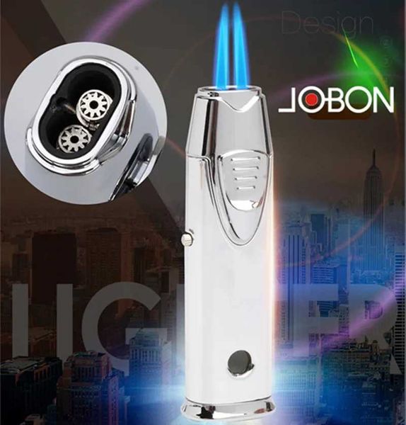 Novo metal airbrush butano sem gás isqueiro cozinha lanterna turbo ao ar livre à prova de vento charuto isqueiro masculino fumar gadget