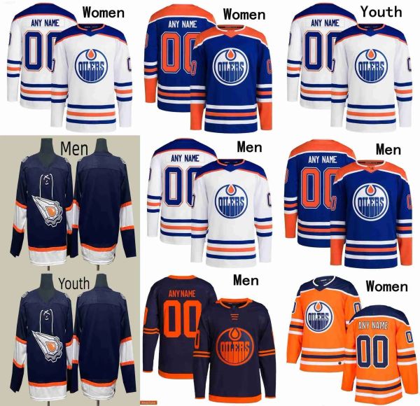 Homens personalizados jovens edmontonoilershockey Jerseys 97 Connor McDavid 29 Leon Draisaitl 93 Ryan Nugent-Hopkins 18 Zach Hyman 25 Enfermeira 72 BJugstad 2 Bouchard