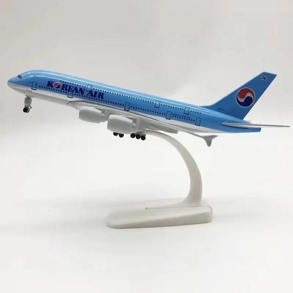 20 centimetri In Lega di Metallo COREA KOREAN AIR AIRBUS 380 A380 Airways Modello di Aereo Diecast Air Aereo Modello di Aereo w Ruote Giocattoli 240108