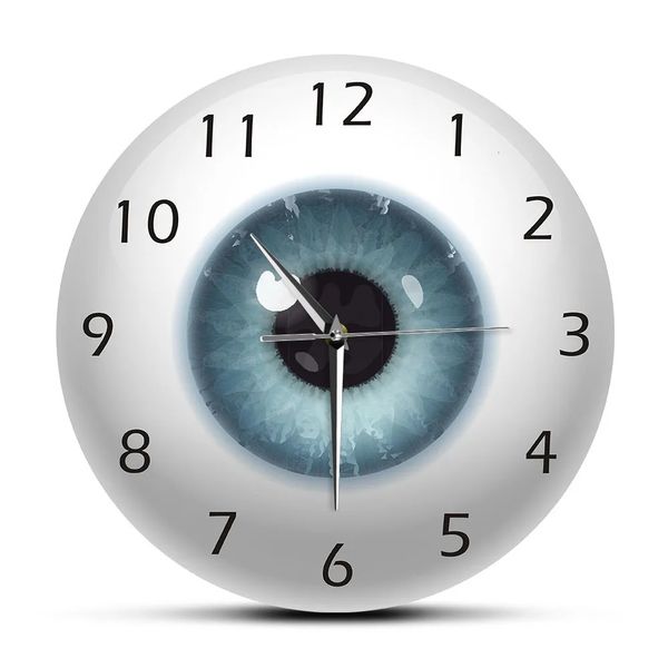 Das Auge Augapfel mit Beauty Contact Pupil Core Sight View Ophthalmology Mute Wall Clock Optical Store Neuheit Wall Watch Gift 240108