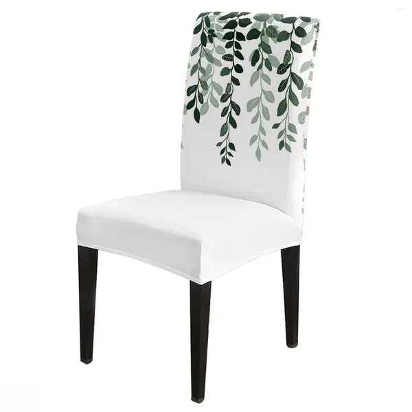 Чехлы на стулья в деревенском стиле с листьями и растениями, набор чехлов для кухни, эластичный чехол для сиденья из спандекса, домашний декор, столовая