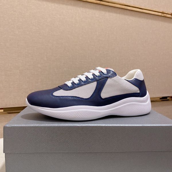 Scarpe sportive da runner casual di design di lusso America Cup Sneakers basse Scarpe da uomo Suola in gomma Tessuto in pelle verniciata da uomo Sconto all'ingrosso Trainer con scatola B30