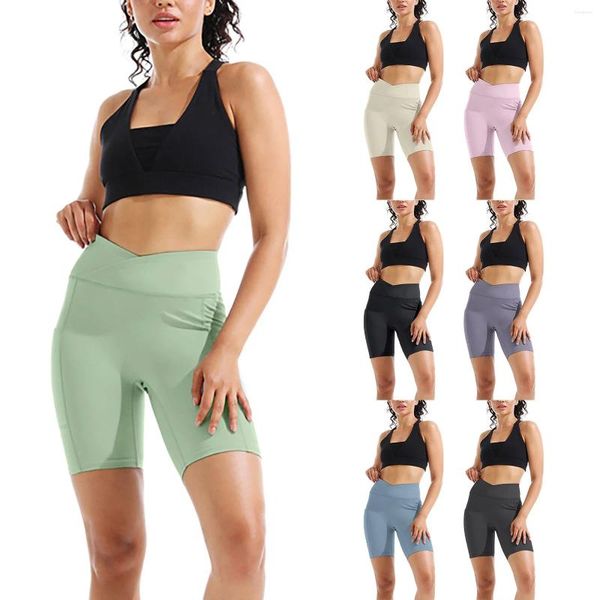 Aktive Shorts für Damen, Yoga-Tight, hohe Taille, Sport, Hüftheben, atmungsaktiv, Stretch, Kompression, lange Hose für Damen, Taille