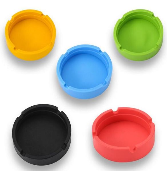 Portátil de borracha silicone macio ecofriendly redondo cinzeiro cinzeiro titular bolso anel cinzeiros para cigarros gadgets legais shi7653512