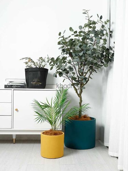 Plantadores Potes 1 pc Novo Estilo Cor Pura Cerâmica Vaso de Flores Decoração de Casa Suculentas Plantas de Cerâmica Pote Suporte de Plantas Não Inclui Bandeja YQ240109