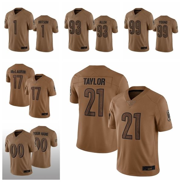 17 Terry Mclaurin 1 Jahan Dotson Washington''commanders''men Donne Gioventù 21 Sean Taylor 99 Chase Young 2023 Salute to Service Limited Maglia da calcio 93 Allen