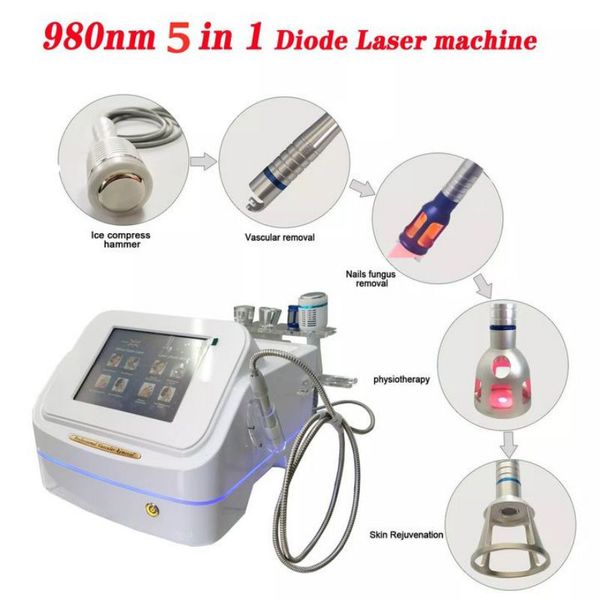 Dispositivo portatile professionale multifunzione per la rimozione della vena del ragno del vaso sanguigno rosso della macchina per terapia vascolare del laser a diodi 980nm