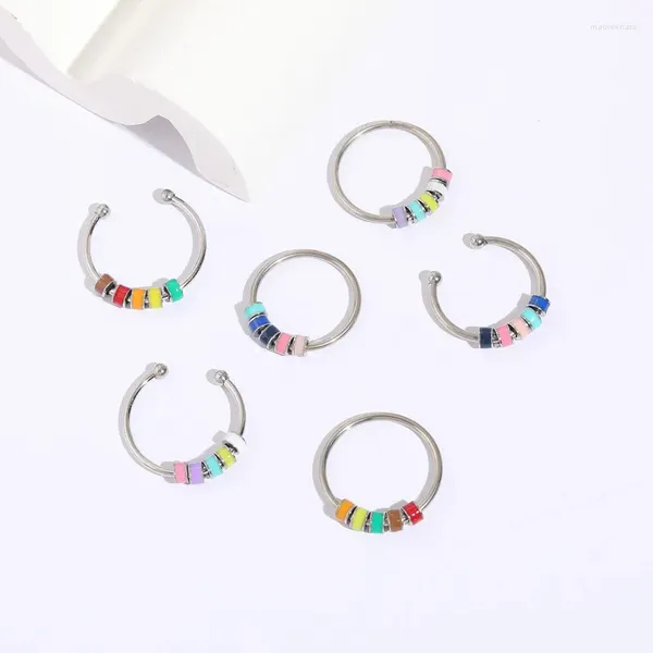 Clusterringe 2024 Mode Frauen Einfache Ins Regenbogenfarbe Kleiner Drehring Spleißen Verstellbare Öffnung Fingerschmuck