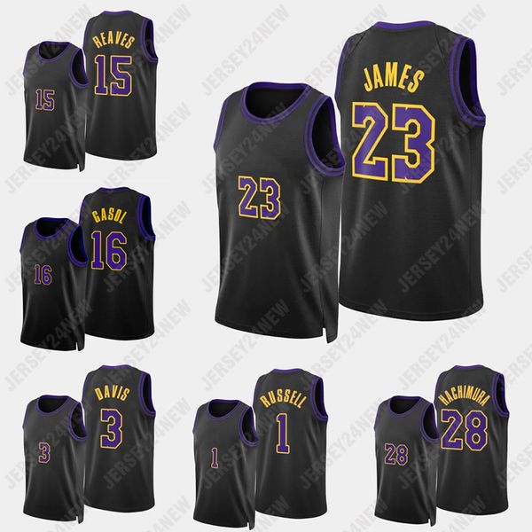 2023 24 Nova Cidade LeBron James Basquete Jersey 8 Anthony 3 Davis Austin Reaves Angelo Russell Jarred Vanderbilt Schroder 24 Anthony Men 23 3 6 Davis Mamba Bryant