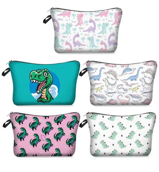 MPB009 Schöner kleiner Dinosaurier 3D-Druck Reise-Make-up-Taschen Women039s Lady Kosmetiktasche Beutel Clutch Handtasche Hängender Schmuck Casu8058004