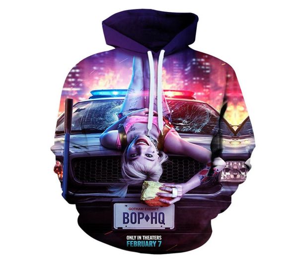 3D Baskı Quinn Joker İntihar Squad Sweatshirts Hoodie Cosplay Costume Film Hoodie Coats Erkek Kadınlar Yeni Top1612393