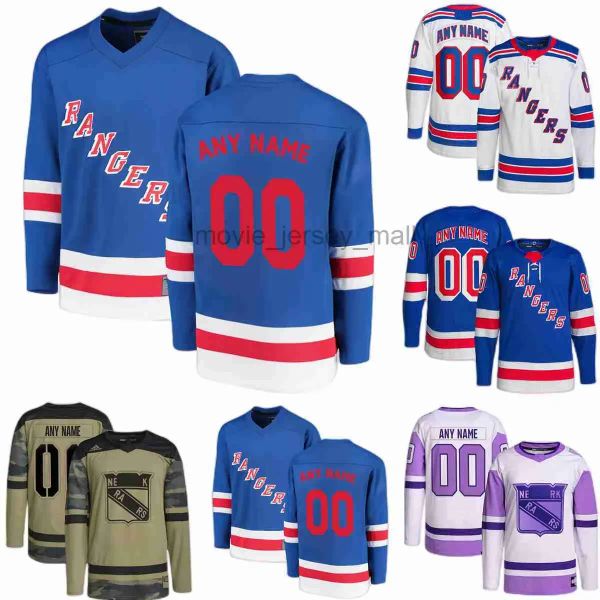 Benutzerdefinierte Hockey-Trikots New York Rangers Herren 79 K'andre Miller 14 Tyler Motte 4 Braden Schneider 91 Vladimir Tarasenko 16 Vincent Trocheck 89