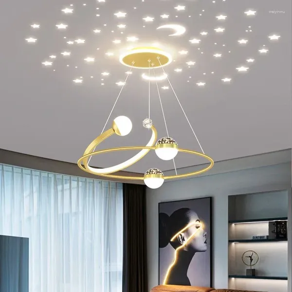 Lampadari Ciclo moderno Lampadario a LED Lampadario a soffitto in alluminio acrilico Lampada a sospensione Sala da pranzo Lampade a sospensione