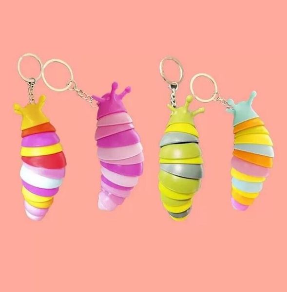 UPS Dos Desenhos Animados Carro Chaveiro Pingente Dedo Caracol festa favor Saco Slug Toy brinquedo Caterpillar Keychain Accessories6434790