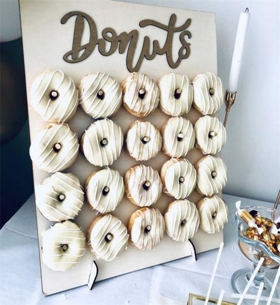 209 Stäbchen Donut-Wand-Donut-Display-Halter aus Holz für Hochzeit, Party, Tischdekoration, Babyparty, Donuts, Geburtstagsparty-Zubehör 200923585392