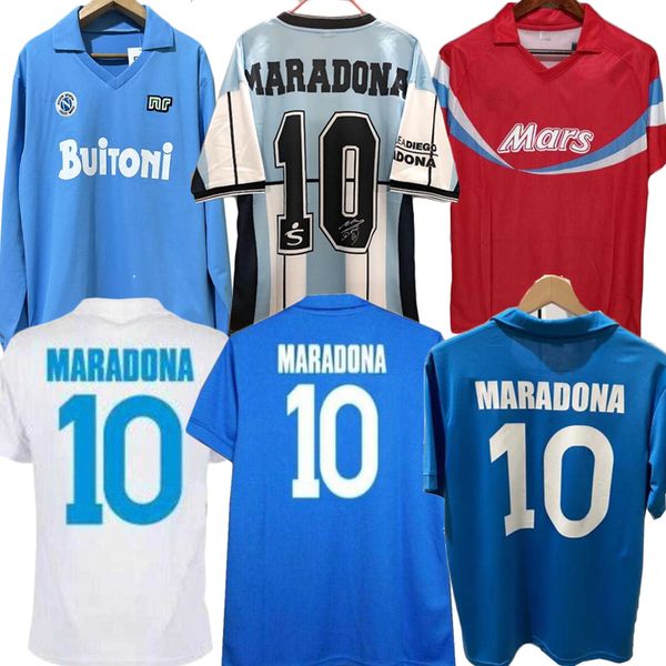 1987 88 89 90 91 Napoli Retro Futbol Formaları Coppa Napoli 2001Maradona Vintage Klasik Vintage Futbol Gömlekleri 1986 87 88 89 91 92 93 Mertens Uzun Kollu Jersey