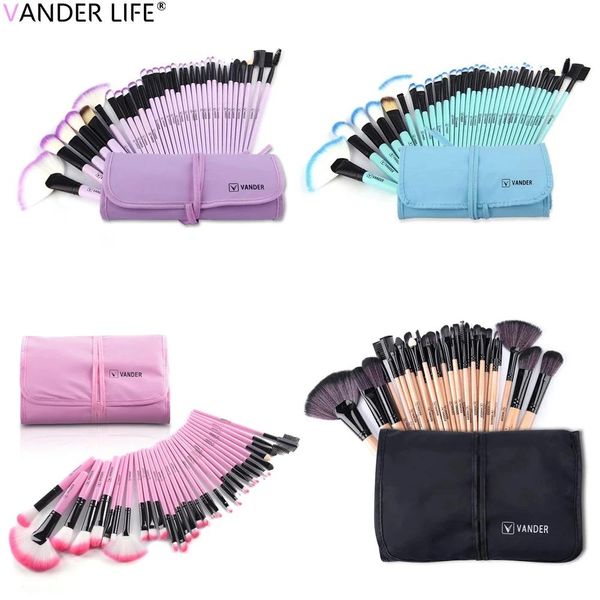 Pincéis Vander Life Makeup Brushes Set 32 Pcs Fundação Profissional Pó Contorno Sombra Blending Make Up Brush Múltipla Cor