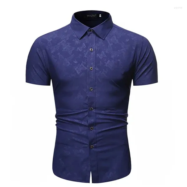 Camicie eleganti da uomo Camicia con motivo estivo Vestiti con bottoni T-shirt a maniche corte retrò moda 2024 Giacca leggera