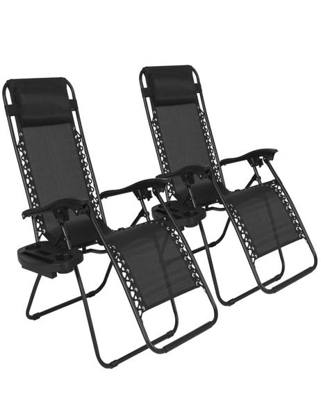 Cadeiras de gravidade zero caso o preto lounge pátio cadeiras ao ar livre quintal praia new4221500