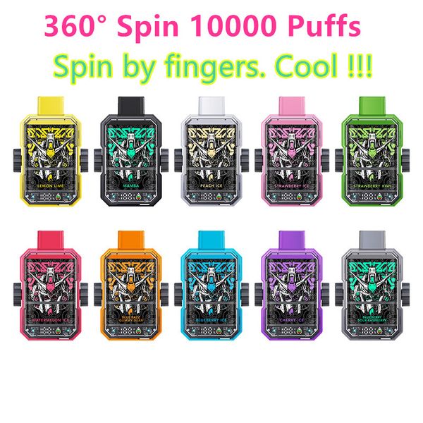 Happ bar vape puff 10000 puff 9k vaper 12000 Spin box vaper desechables 2% 5% с экранным дисплеем и подсветкой RGB