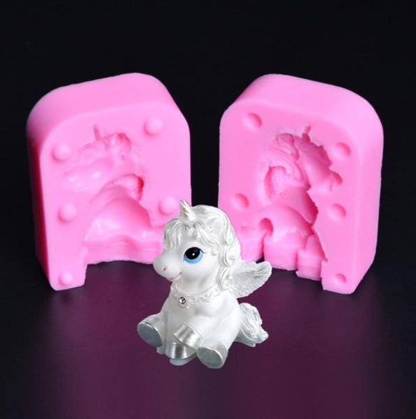 3D-Einhorn-Pegasus-Fondant-Kuchenform, Dekorationswerkzeug, handgefertigte Seifenform, Kerzenform, DIY Ton, Harz, Bastelform, Geschenk für Tochter. 8499654