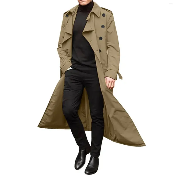 Trench da uomo Cappotto moda uomo Capispalla Giacche a maniche lunghe Cappotto elegante con bottoni Giacca a vento primavera autunno