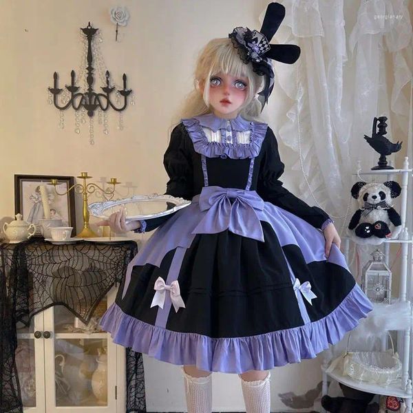 Abiti casual Vintage Gothic Lolita OP Dress Donna vittoriano Y2k Punk Halloween Princess Party Girls Harajuku Dolce serata carina