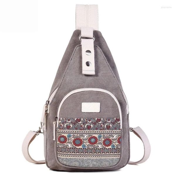 Borse da scuola Borsa in tela da donna Borsa da spalla in stile folk-personalizzato retrò da donna Zaino da viaggio quotidiano Zaino piccolo da donna casual floreale