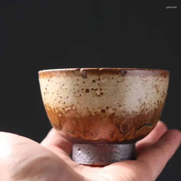 Tazze da tè Chu Porcellana Jingdezhen fatte a mano nel forno Cambia tazza di vetro Master ceramica grossolana stile giapponese alto