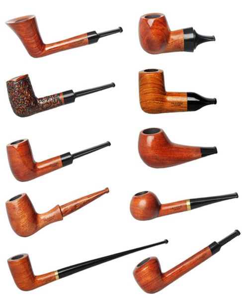 Muxiang 12 tipos 10 ferramentas para tubos, cachimbo reto de madeira kevazingo, cachimbo feito à mão para fumar, china ad0001ad0050 c07903008