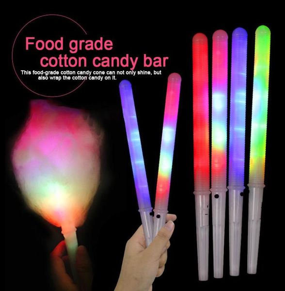 Cones de luz de algodão doce coloridos brilhantes luminosos marshmallow cone stick lembrancinhas para festa de halloween fornecimento de natal cor piscante c4681014