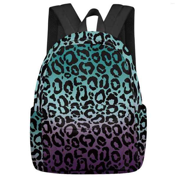 Zaino Stampa leopardata Pelle animale Texture sfumata Donna Uomo Zaini Scuola impermeabile per studenti Ragazzi Ragazze Borse Mochilas