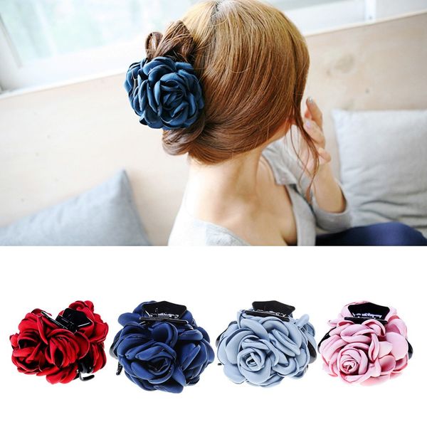 Clip con artiglio per fiori Fascinatori per matrimonio da sposa Fascia per ragazze Copricapo da donna Forcine per capelli Accessori Fascinator per ballo di fine anno Copricapo Rosso Blu Rosa Nero Viola