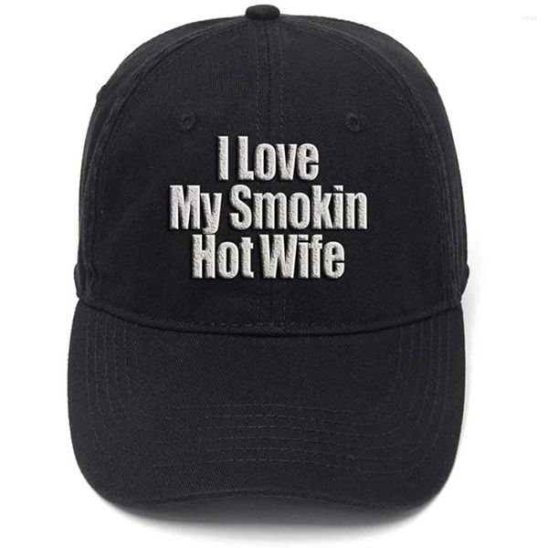 Berretti da baseball Lyprerazy I Love My Smokin Wife Cotone lavato Regolabile Uomo Donna Unisex Hip Hop Cool Flock Stampa Berretto da baseball