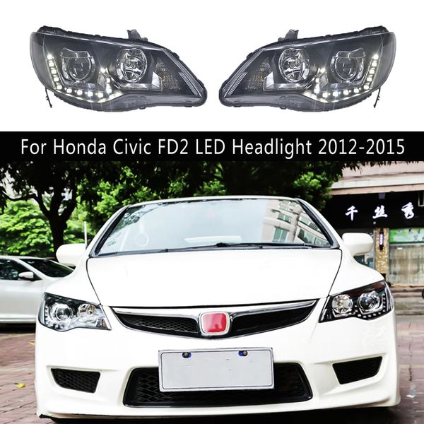 Accessori auto Lampada frontale per Honda Civic FD2 Faro a LED 12-15 Streamer Indicatore di direzione DRL Luce di marcia diurna