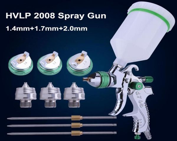 HVLP 2008 Pistola a spruzzo per vernice Set 14mm 17mm 20mm Ugello in acciaio Pittura per auto Mobili Kit di pittura fai da te Vernice spray Auto Riparazione automatica T9684207