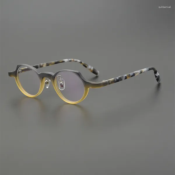 Sonnenbrillenrahmen Designer Nische optische verschreibungspflichtige Brillen gefrostet Essigsäure kleiner runder Rahmen männlich Retro literarisches Gesicht weibliche Mode