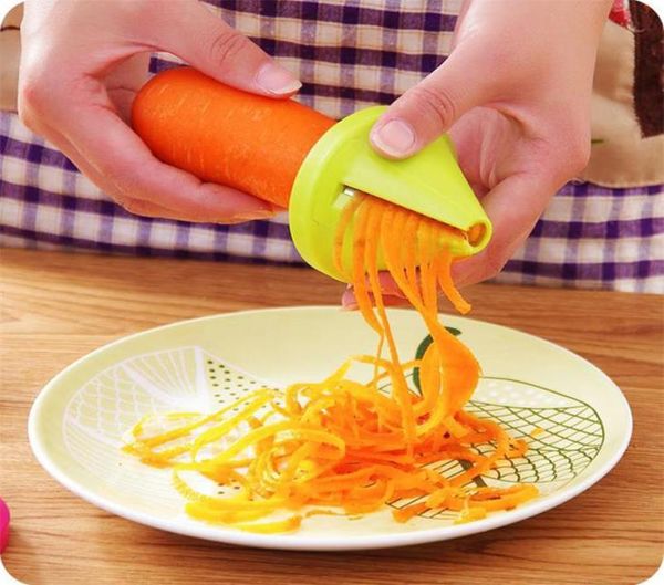 Bitkisel Dilimleyici Huni Modeli Kırılmış Cihaz Spiral Havuç Salatası Turp Kesici Grater Pişirme Aracı Mutfak Aksesuarları Gadget6747149