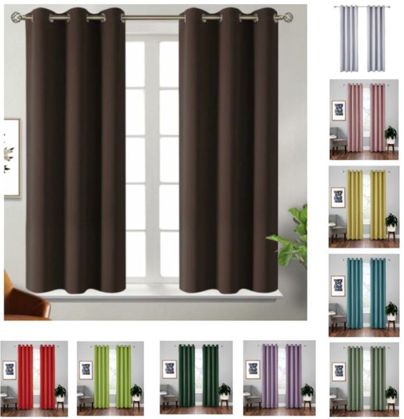 Verdunklungsvorhänge, wärmeisoliert, Raumverdunkelung für Schlafzimmer und Wohnzimmer, einfarbig, Fenstervorhänge für Zuhause, 18 Farben, H3550284