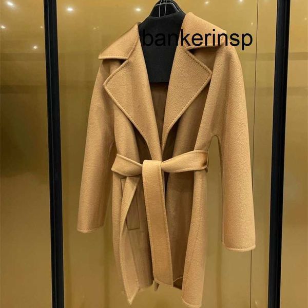 Cappotto in cashmere Cappotto Maxmaras Labbro 101801 Pura lana Cashmere con rivestimento invernale Corto Gas Premium Commuter Silhouette Cintura Collo giro Slim Fit