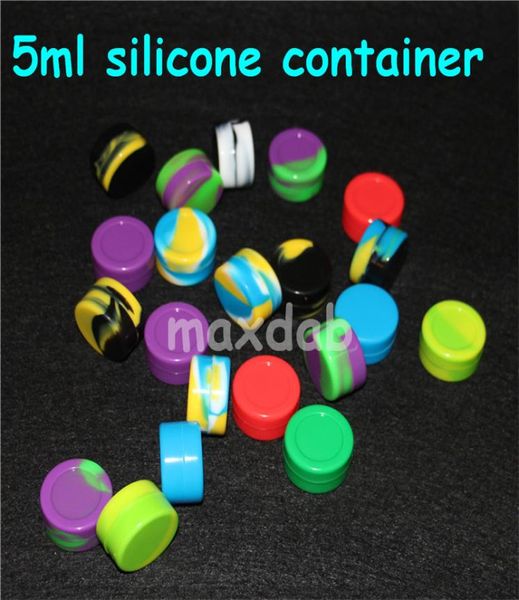 scatole Barattolo in Silicone 5ML Colori Non Solidi Cera Contenitori in Silicone Non Solido silicone 7060101