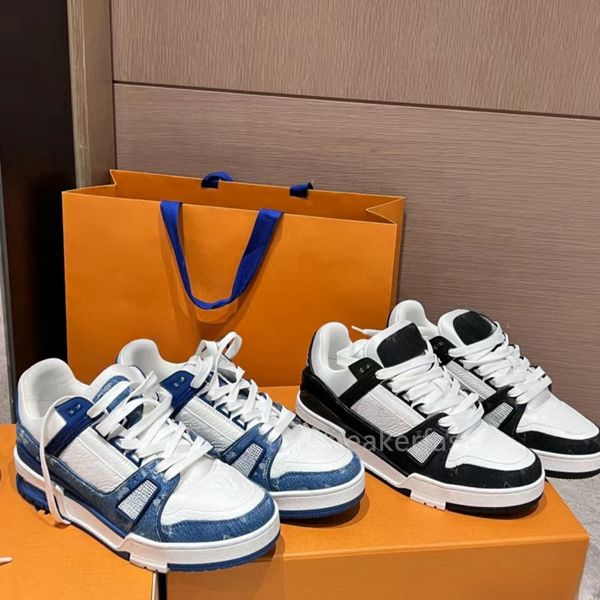 Designer Trainer Louisely Sneaker Sapatos Casuais Homens Mulheres Correndo Sapatos Couro De Bezerro Abloh Sobreposições Branco Verde Vermelho Azul Ao Ar Livre Vittonly Sapatos