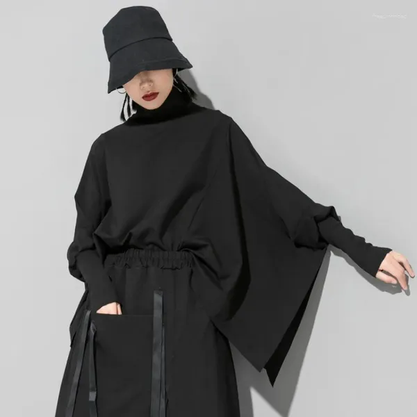 Hoodies feminino Hong Kong High Street Batwing Sleeve Pullover Mulheres Y2K Design irregular Sense Long Cape Tops ROPA DE MUJER