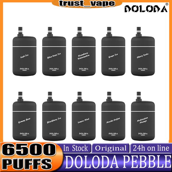 Original DOLODA Pebble 6500 Puffs Descartáveis E cigarros Vape Pen 13ml Pod 500mAh puff 6500 Bateria china Autêntico atacado vapers desechables