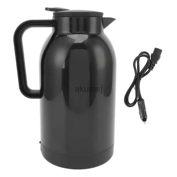 Chaleiras elétricas copo de aquecimento do carro portátil aço inoxidável chaleira elétrica para chá café preto 1300ml yq240109